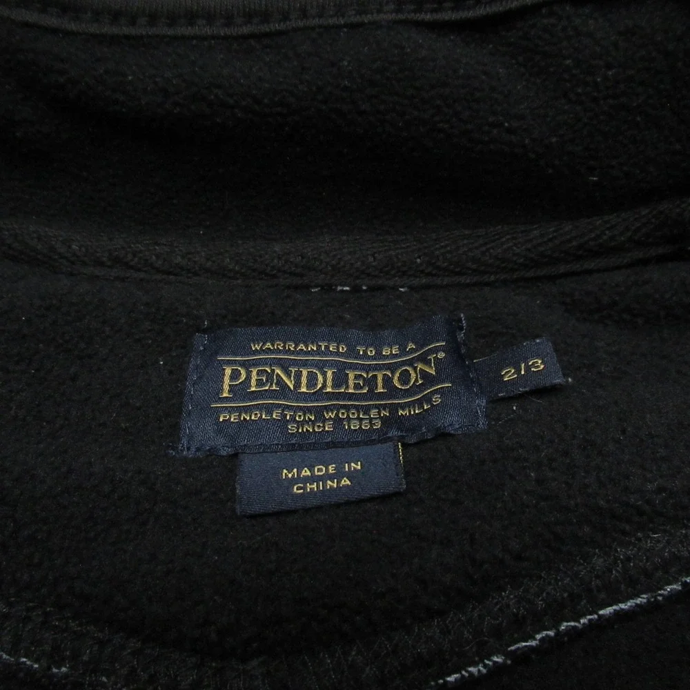 Pendleton Jacket Kids 2-3 Black Fleece Aztec Southwestern Full Zip Warm Layering